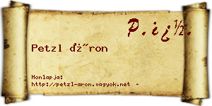 Petzl Áron névjegykártya