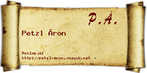 Petzl Áron névjegykártya